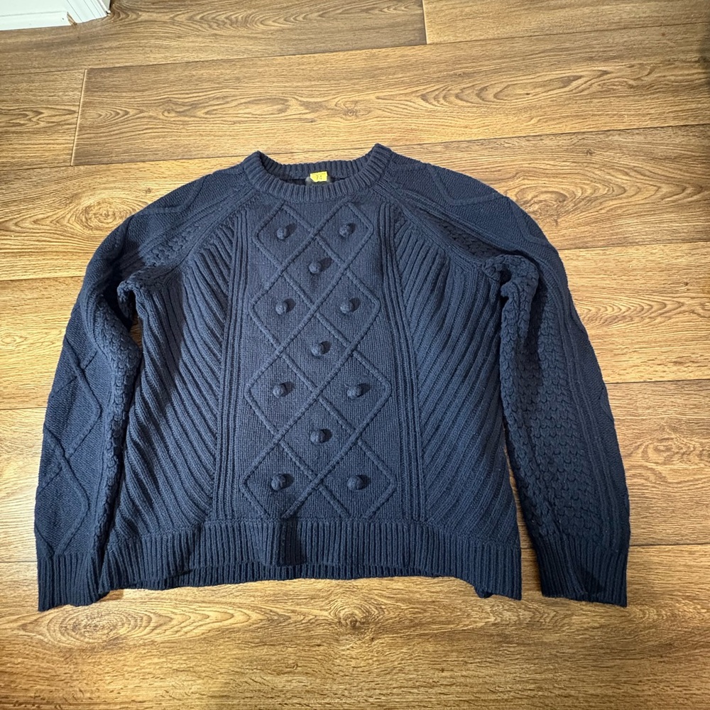 J. Crew Navy Cable Knit Sweater